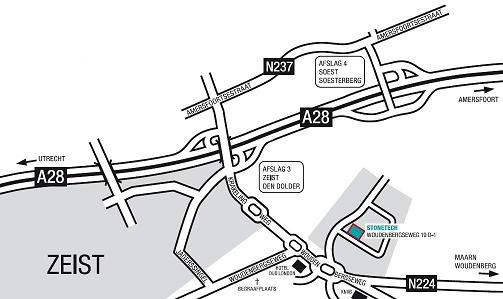 Route naar StoneTech Huybreghs in Zeist