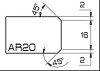 036979 - Model AR20 Ø 20, L1=2 mm. L2=16 mm. Pos1