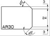 036985 - Model AR30 Ø 20, L1=3 mm. L2=24 mm. Pos1