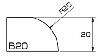 037009 - Model B20 R=20 mm 1/2 bullnose Positie 1
