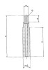 038930 - Vingerfrees 6x10 mm. radius 3 graniet