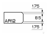 Model AR12  L1=1.75 mm. L2=8.5 mm. 1